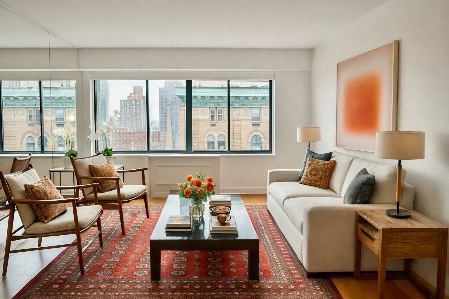 Estefania Bustamante interiors – Park Avenue, New York living park 1